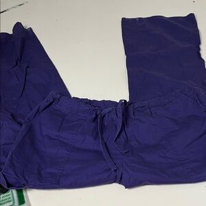 Cherokee Workwear Large Purple Tie Waist Bootcut Scrub Uniform Pants Bottoms